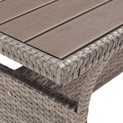 vidaXL Table de jardin Gris 120x70x66 cm Résine tressée