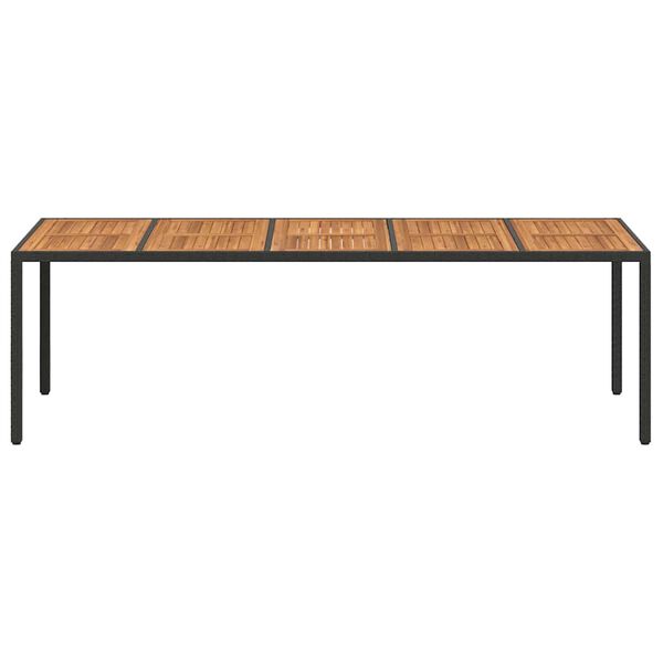 vidaXL Table de Jardin Noir 250 x 100 x 75 cm polyrotin