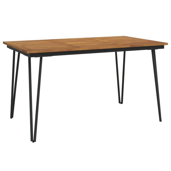 vidaXL Table de jardin avec pieds &eacute;pingle &agrave; cheveux 140x80x75cm acacia
