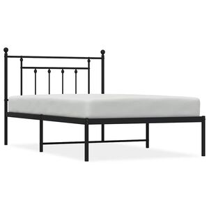 vidaXL Cadre de lit métal sans matelas avec tête de lit noir 100x200cm