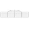 vidaXL Paniers &agrave; gabions arqu&eacute;s 2 pcs 300x30x60/80 cm Fer galvanis&eacute;
