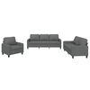 vidaXL Ensemble de canap&eacute;s 3 pcs avec coussins Gris fonc&eacute; Tissu