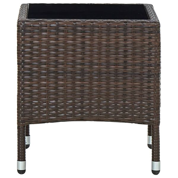 vidaXL Table de jardin Marron 40x40x45 cm R&eacute;sine tress&eacute;e