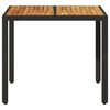 vidaXL Table de jardin et dessus en bois d'acacia noir r&eacute;sine tress&eacute;e