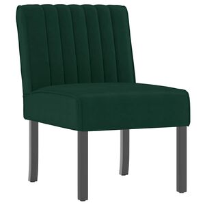 vidaXL Fauteuil sans accoudoirs vert fonc&eacute; velours