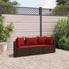 vidaXL Salon de jardin avec coussins 3 pcs marron r&eacute;sine tress&eacute;e