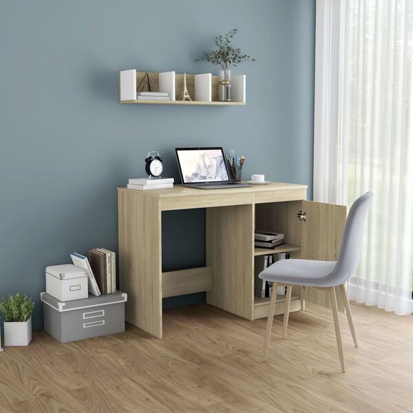 vidaXL Bureau Chêne sonoma 100x50x76 cm Bois d’ingénierie