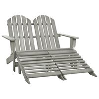 vidaXL Chaise de jardin Adirondack 2 places et repose-pied sapin gris