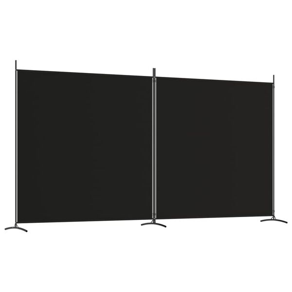 vidaXL Cloison de s&eacute;paration 2 panneaux Noir 348x180 cm Tissu