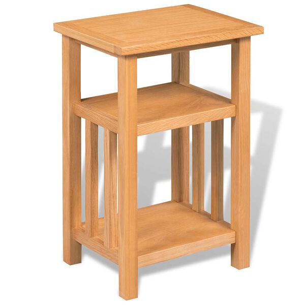 vidaXL Table d'appoint avec &eacute;tag&egrave;re &agrave; revues Ch&ecirc;ne massif 27x35x55 cm