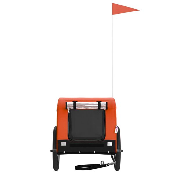 vidaXL Remorque de vélo pour animaux de compagnie orange et noir