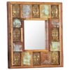 vidaXL Miroir avec revêtement Bouddha 50x50 cm Bois de récupération