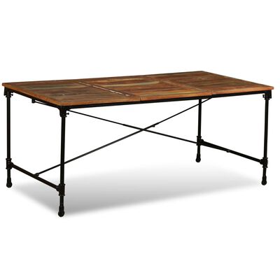 vidaXL Table à manger Bois de récupération massif 180 cm