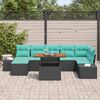 vidaXL Ensemble de canap&eacute; de jardin 8 pcs Noir et Sarcelle