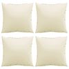vidaXL Coussins de canap&eacute; lot de 4 cr&egrave;me 40x40 cm tissu
