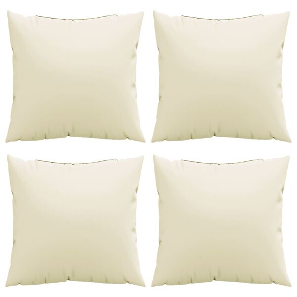 vidaXL Coussins de canap&eacute; lot de 4 cr&egrave;me 40x40 cm tissu