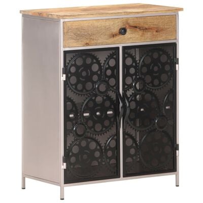 vidaXL Buffet 60x35x75 cm Bois de manguier brut et fer