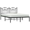 vidaXL Cadre de lit métal sans matelas avec tête de lit noir 135x190cm