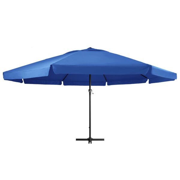 vidaXL Parasol de jardin avec m&acirc;t en aluminium 500 cm bleu azur&eacute;