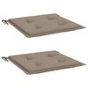 vidaXL Coussins de chaise jardin lot de 2 taupe 40x40x4cm tissu oxford