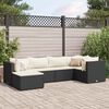 vidaXL Salon de jardin 6 pcs avec coussins Noir R&eacute;sine tress&eacute;e
