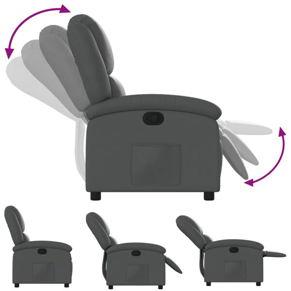 vidaXL Fauteuil inclinable gris similicuir