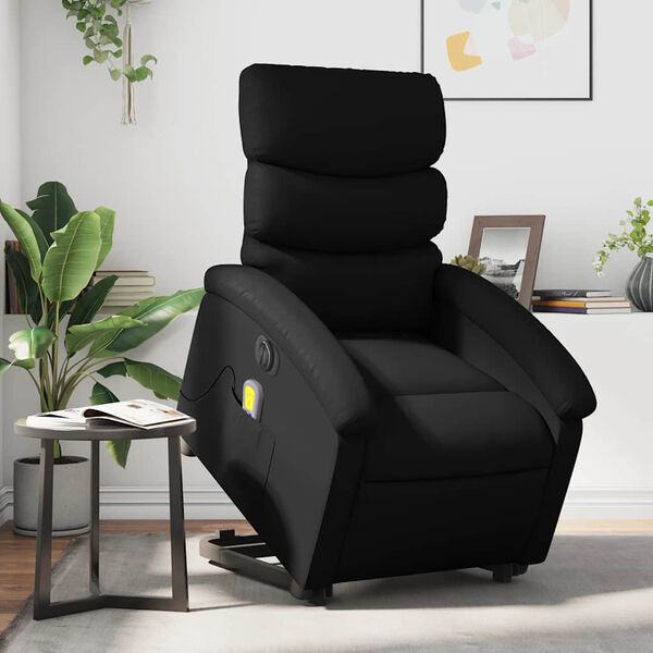 vidaXL Fauteuil inclinable de massage &eacute;lectrique noir similicuir
