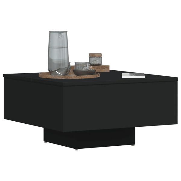 vidaXL Table basse noir 60x60x31,5 cm bois d'ing&eacute;nierie