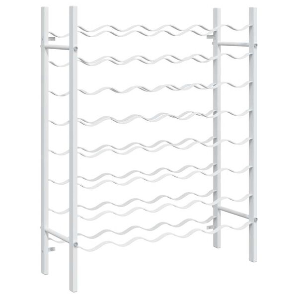 vidaXL Casier &agrave; bouteilles pour 48 bouteilles Blanc M&eacute;tal