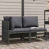 vidaXL Salon de jardin 2 pcs avec coussins Gris R&eacute;sine tress&eacute;e