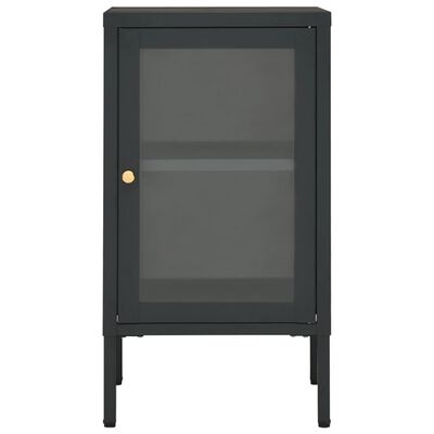 vidaXL Buffet Anthracite 38x35x70 cm Acier et verre