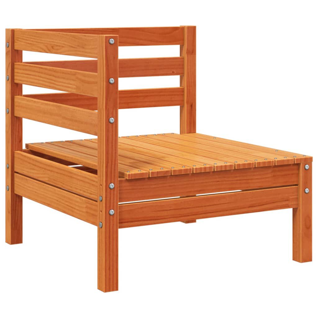 vidaXL Canapé de jardin 4 places cire marron bois de pin massif