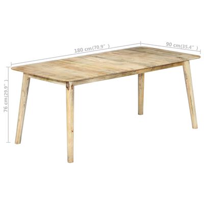 vidaXL Table de salle à manger 180x90x76 cm Bois de manguier massif