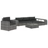 vidaXL Salon de jardin 8 pcs avec coussins r&eacute;sine tress&eacute;e gris