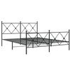 vidaXL Cadre de lit métal sans matelas avec pied de lit noir 150x200cm