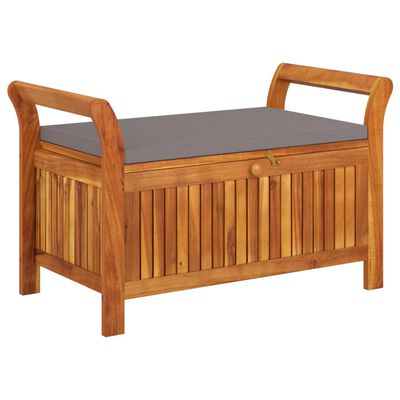 vidaXL Banc de rangement de jardin avec coussin 91 cm Bois d'acacia