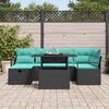 vidaXL Ensemble de canap&eacute; de jardin avec coussin 7 pcs Noir Poly rotin
