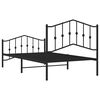 vidaXL Cadre de lit métal sans matelas avec pied de lit noir 100x190cm