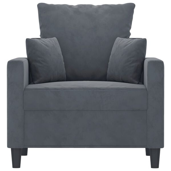 vidaXL Fauteuil Gris fonc&eacute; 60 cm Velours