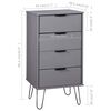 vidaXL Armoire &agrave; tiroir Gris 45x39,5x90,3 cm Bois de pin solide