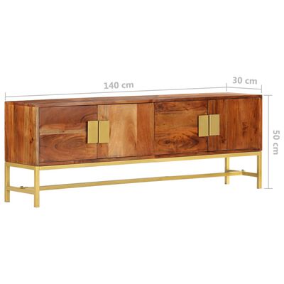 vidaXL Meuble TV 140x30x50 cm Bois d'acacia massif