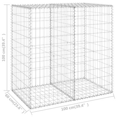 vidaXL Mur en gabion avec couvercles Acier galvanisé 100x60x100 cm