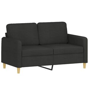 vidaXL Canap&eacute; &agrave; 2 places Noir 120 cm Tissu