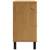 vidaXL Buffet avec porte vitrée FLAM 110x40x80 cm bois massif de pin