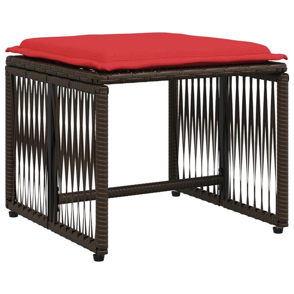 vidaXL Ensemble &agrave; manger de jardin et coussins 7 pcs marron poly rotin