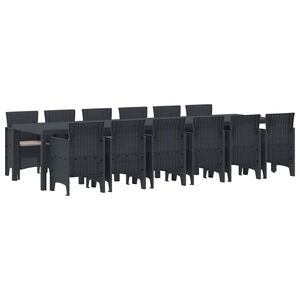 vidaXL Ensemble de salle à manger pour jardin 13 pcs Anthracite