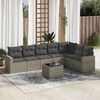 vidaXL Salon de jardin 8 pcs avec coussins gris r&eacute;sine tress&eacute;e