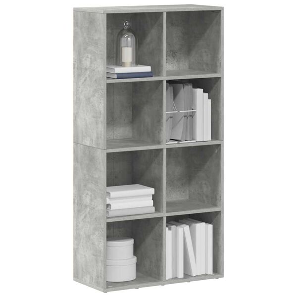 vidaXL Biblioth&egrave;que/Buffet Gris b&eacute;ton 66x30x130 cm Bois d&rsquo;ing&eacute;nierie