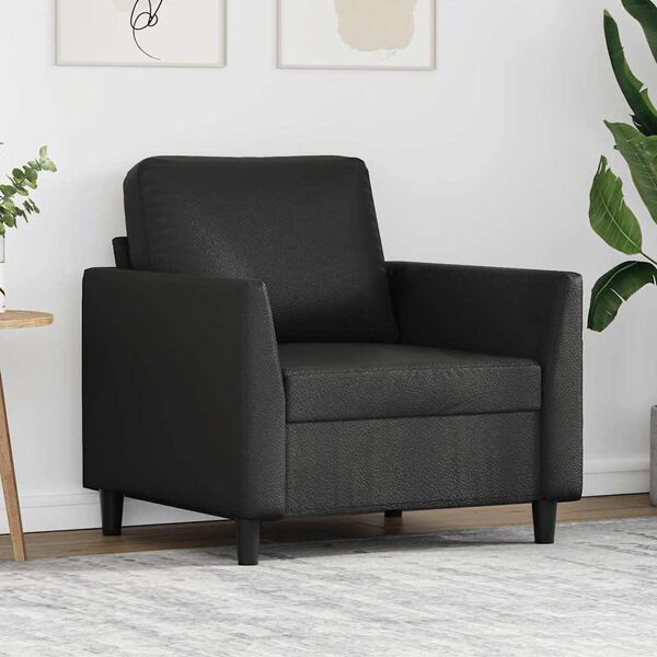 vidaXL Fauteuil Noir 60 cm Similicuir