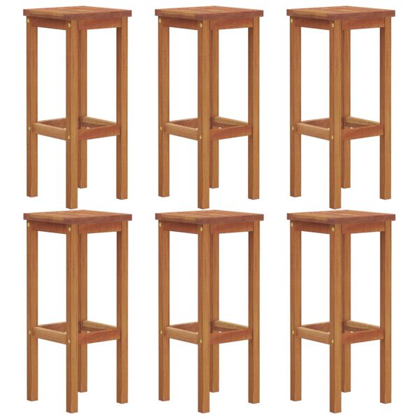 vidaXL Tabourets de bar lot de 6 bois massif d'acacia